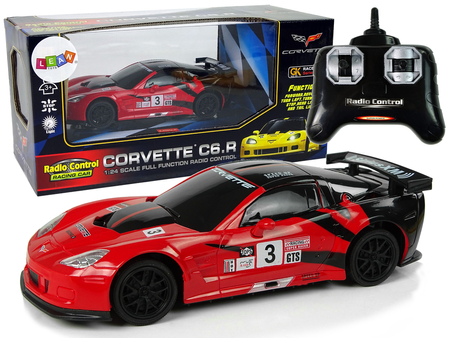 Auto Sportowe R/C 1:24 Corvette C6.R Czerwone 2.4 G Światła 