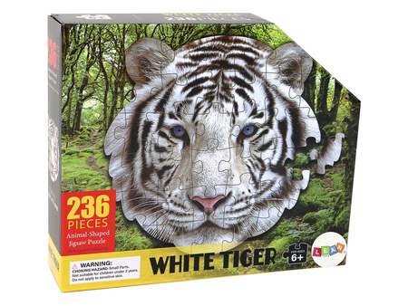 Puzzle 236 Elementów Kształt Głowy Białego Tygrysa 