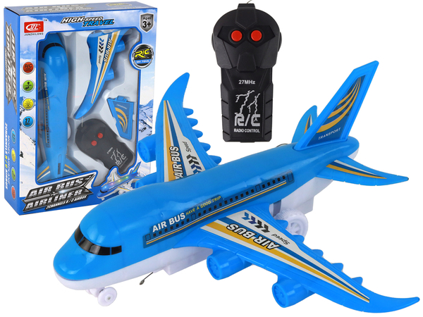 Samolot Zdalnie Sterowany R/C Światła Niebieski DIY 
