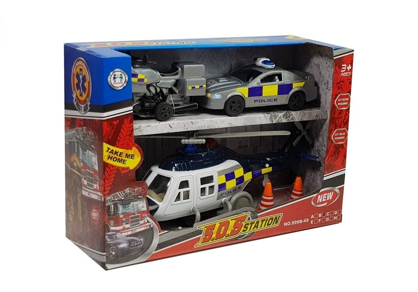 ND24_5033 Zestaw Pojazdów Policja Światła Dźwięki