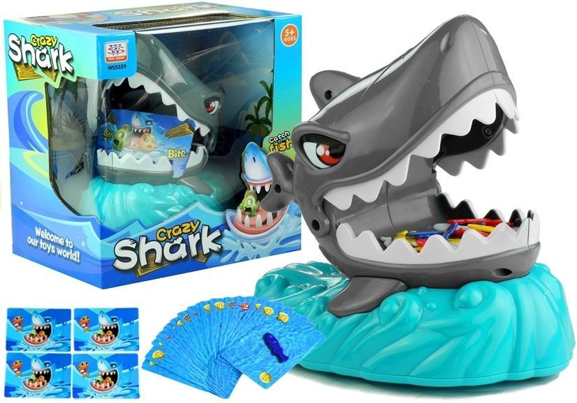 ND24_3676 Gra Crazy Shark Rekin Rybki Karty Szalo