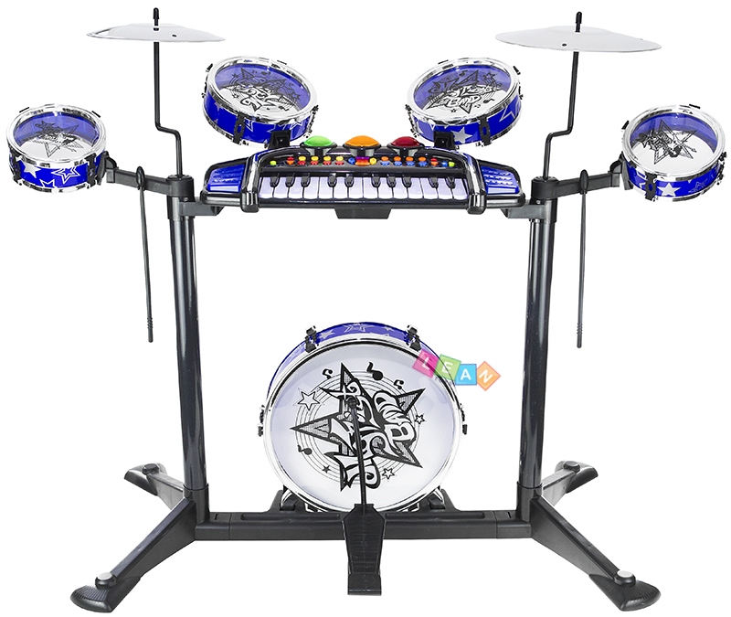 My Super Band Keyboard & Drum Set Lights Multiple Rhythms Toys
