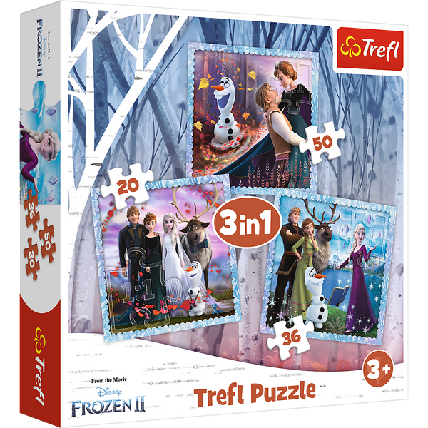 Puzzle - 3w1 (20, 36, 50) - Kraina Lodu II - Magiczna opowieść - Trefl 34853