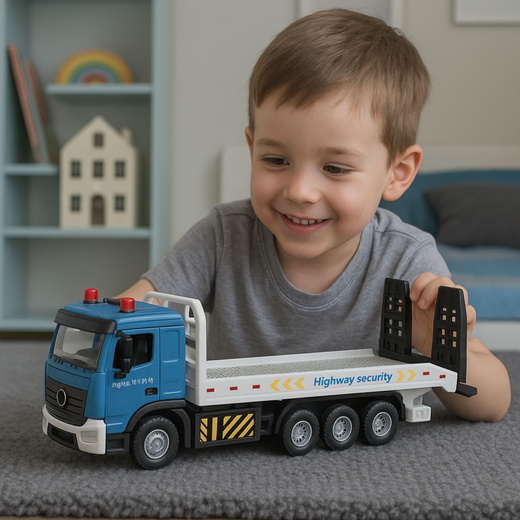 Ciężarówka Transportowa Laweta Ruchoma Platforma Światła Dźwięki