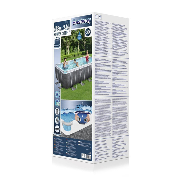 Basen Ogrodowy Stelażowy 488 x 244 x 122 cm  Bestway 56996