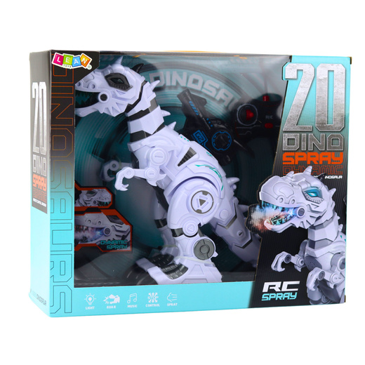 Dinozaur Robot Zdalnie Sterowany RC Efekt Dymny Światła Dźwięki 