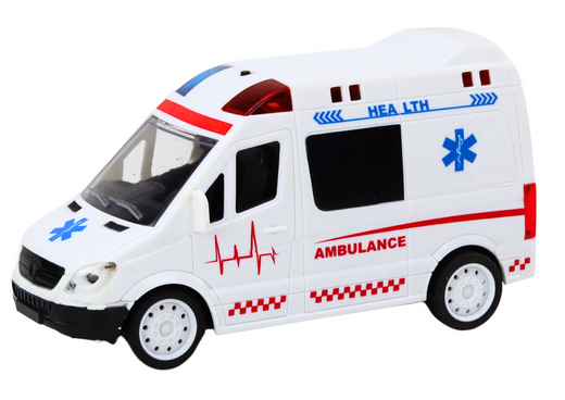 Zdalnie Sterowana Karetka Ambulans RC Światła Dźwięki Biała 