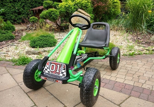 Gokart Zielony A-15 Pompowane Koła