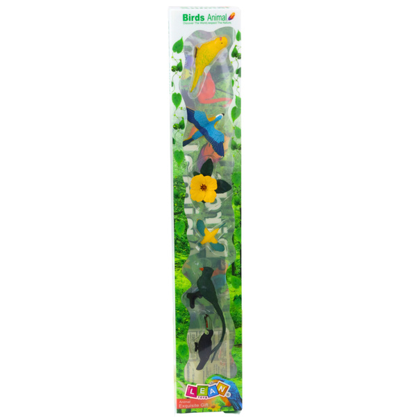 Zestaw Mini Figurki Ptaki Egzotyczne Hibiskus Żółty 4-11cm 6szt