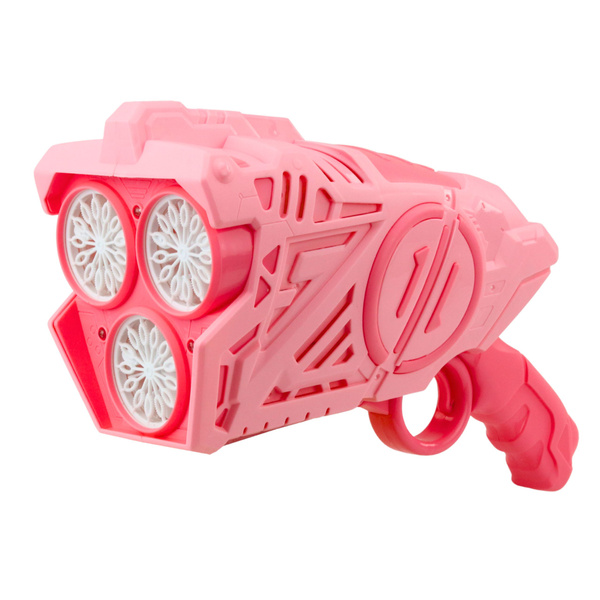 Pistolet Na Bańki Mydlane Na Baterie Światła LED Różowy 