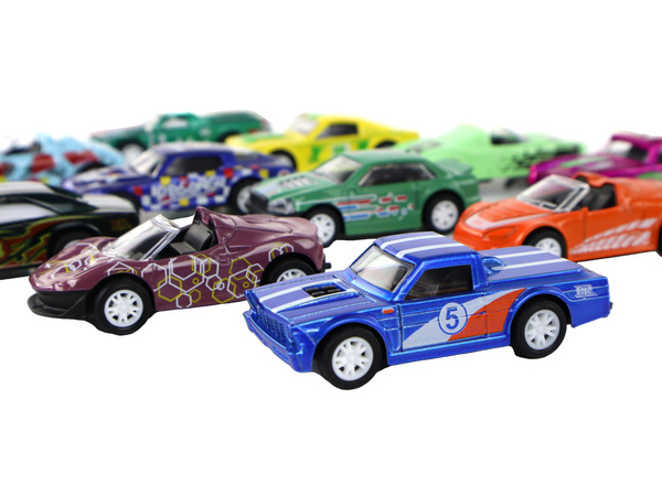 Zestaw Pojazdów Z Napędem Autka 12 ELE Metal 1:64 