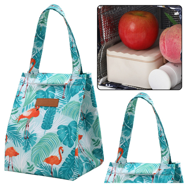 Torba Termiczna Izolacyjna Śniadaniowa Lunch Bag Liście Flamingi  25cm 