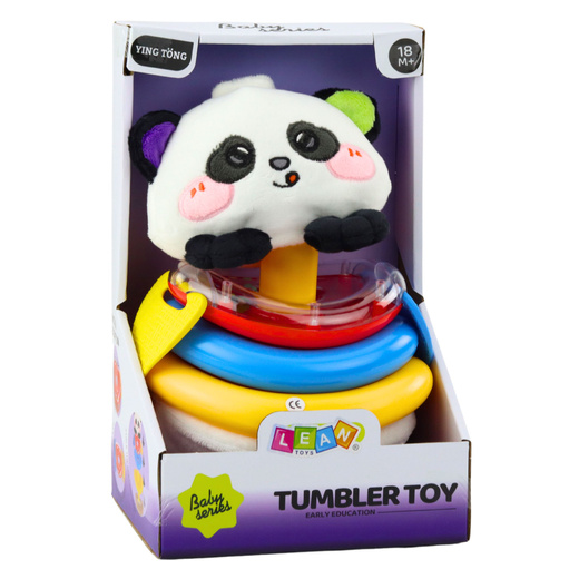 Zabawka Sensoryczna Tumbler Panda Piramidka Bujana Gryzaki Grzechotka 