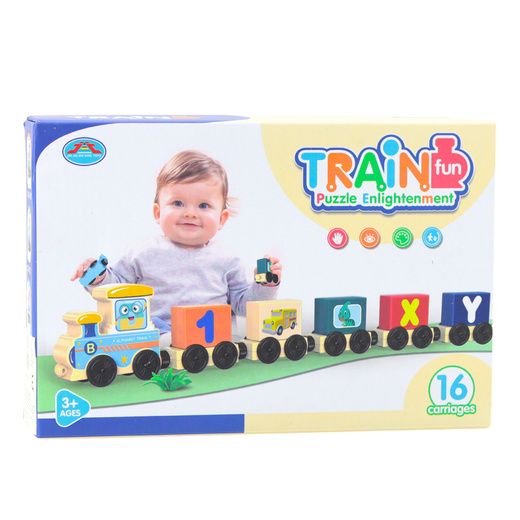 Pociąg Edukacyjny Klocki Do Złożenia Litery Cyfry Kolorowy 16 el. 