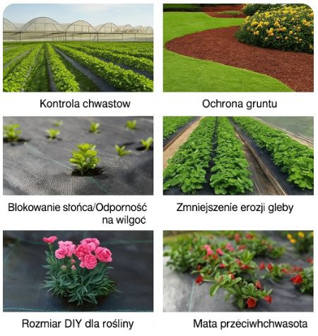 Agrotkanina Czarna 100 cm x50m UV 70g Antychwastowa Agrowłóknina  + Kotwy