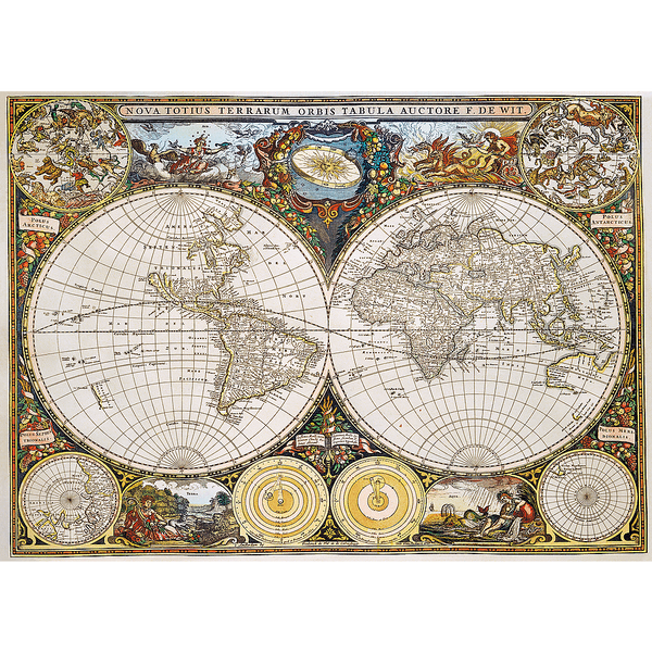 1000 Puzzle Drewniane - Antyczna mapa świata 20144
