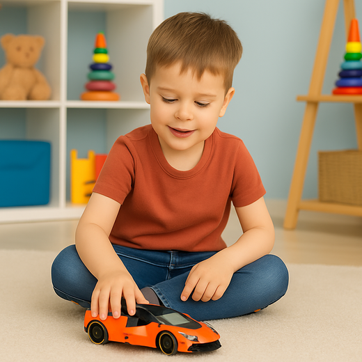 Samochód Sportowy Napęd Pull Back Metalowy Pomarańczowy 1:43