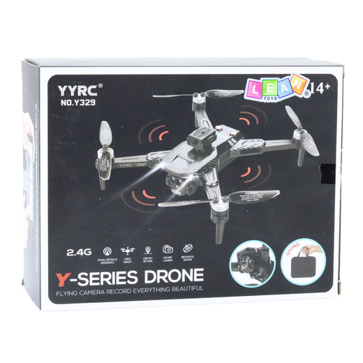 Dron Y329 Kamera HD WIFI Światła LED Aplikacja Czarny Karbonowy