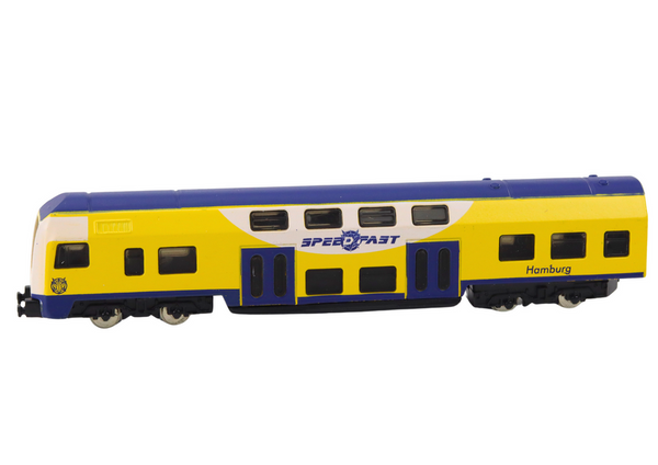 Model Kolekcjonerski Pociąg Żółto-Niebieski 1:48 Metalowy 