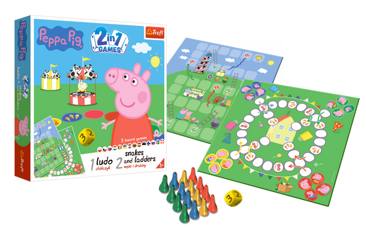 Gra 2w1 Chińczyk Węże i drabiny Świnka Peppa Trefl 2067