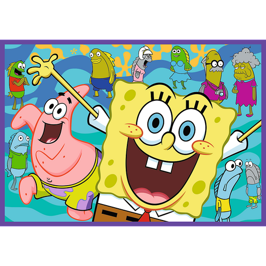 Puzzle - 4x250 - Szalony świat Sponge Boba Trefl 13342