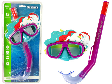 Maska Do Nurkowania Z Rurką Zwierzątka Różowa Bestway 24059