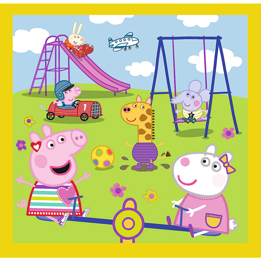 Puzzle - 3w1 - Wesoły dzień Peppy - Peppa Pig Trefl 34849