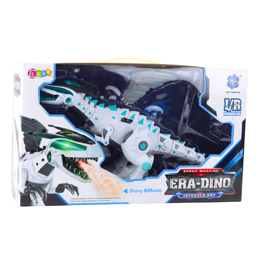 Zdalnie Sterowany Robot RC Dinozaur Światła Dźwięki Biały 