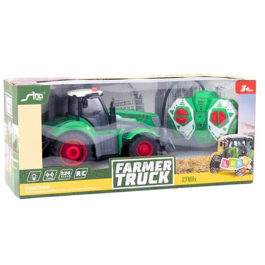Ciągnik Traktor Rolniczy Zdalnie Sterowany RC Zielony 1:24 