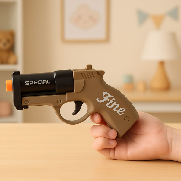 Mini Pistolet Broń Na Naboje I Łuski Czarno-Brązowy 13,5 cm 