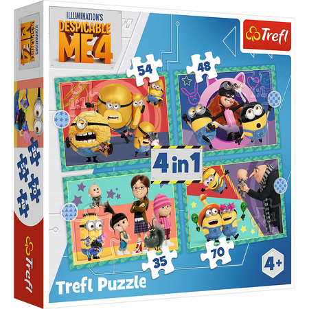 Puzzle - 4w1 - Zwariowane Minionki Trefl 34648