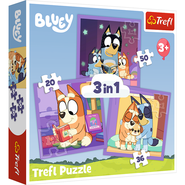 Puzzle - 3w1 (20, 36, 50) - Poznaj Bluey - Trefl 34895 