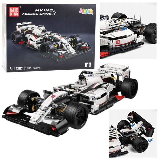 Klocki Konstrukcyjne Samochód Wyścigowy F1 Biało-Czerwony 1235 el.