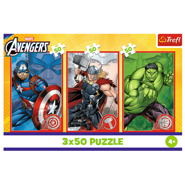 Puzzle - 3x50 - Twój bohater / Disney Marvel The Avengers Trefl 34891