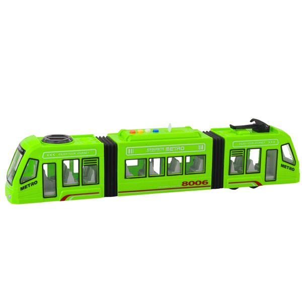 Metro Miejskie Tramwaj Otwierane Drzwi Światła Dźwięki Zielony 1:16 
