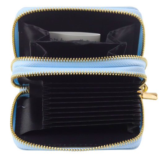 Portfel Dwukomorowy Przegrody na Karty Kapibara Niebieski 12,5 x 8,5cm