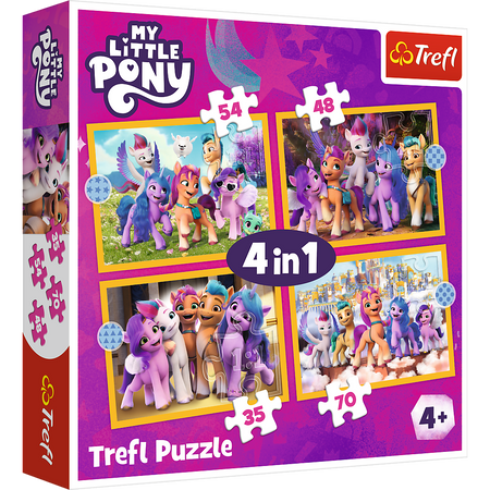 Puzzle - 4w1 - Poznaj kucyki Pony My Little Pony Trefl 34624