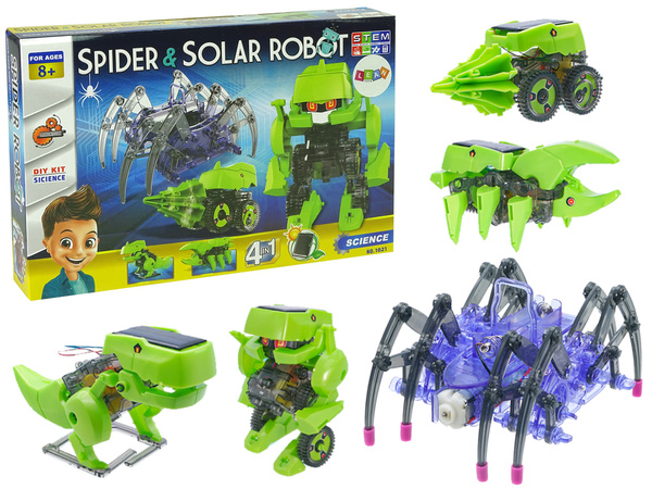  Zestaw Naukowy Robot Solarny Zestaw 4 w 1 + Pająk