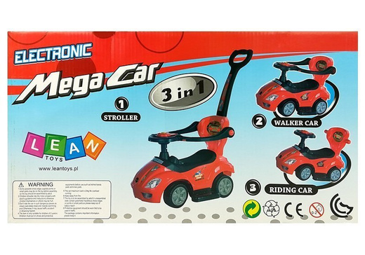 Jeździk z Pchaczem Mega Car 3w1 Czerwony