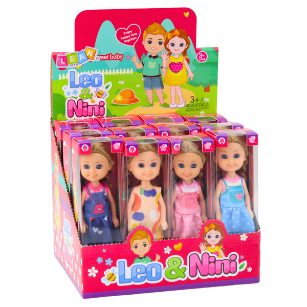 Mini Laleczka Z Długimi Włosami W Sukience 15cm Mix