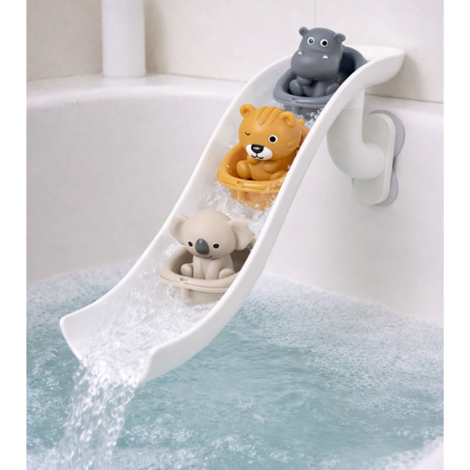 Zestaw Zabawki Do Kąpieli Zwierzątka w Łódeczkach Zjeżdżalnia 11 el. 