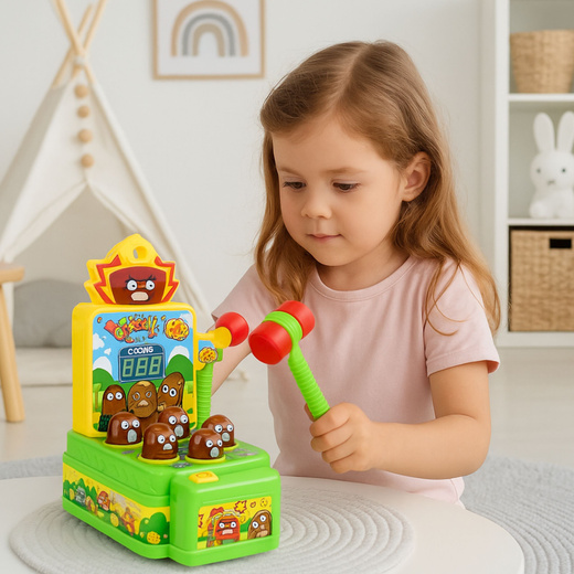 Gra Zręcznościowa Interaktywna Whack-A-Mole Uderz Młotkiem Kreciki 