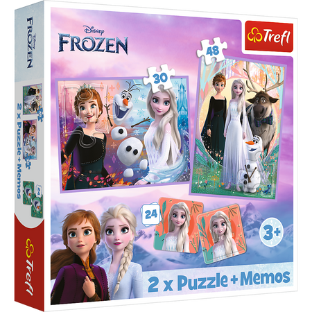 Puzzle + MEMOS - 2w1 (30,48) - Księżniczki w swojej krainie - Disney Kraina Lodu - Trefl 93335