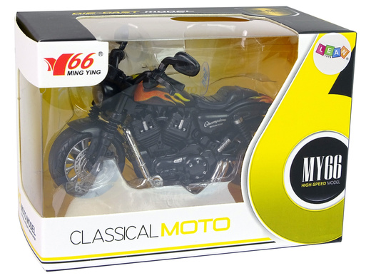 Motocykl Champion Czarny 1:14 Napęd Pull-Back Dźwięk Światła 