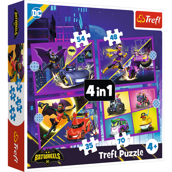 Puzzle - 4w1 (35, 48, 54, 70) - Poznaj Batwheels - Trefl 34658