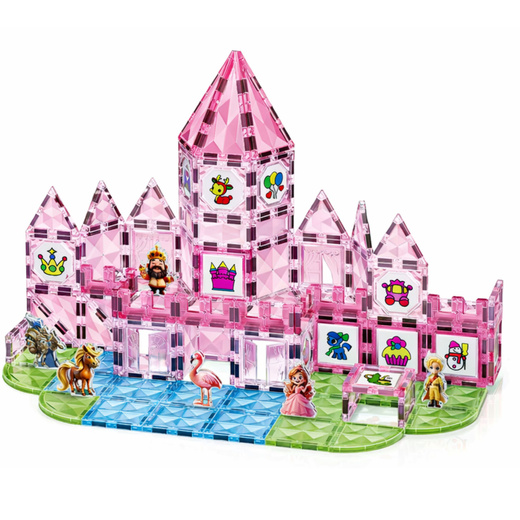 Klocki Magnetyczne Z Figurkami Pigmenty Karty Do Malowania Różowe 142 el. 