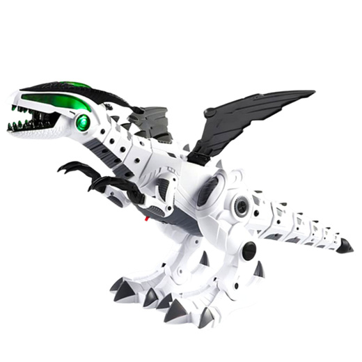 Robot Dinozaur Na Baterie Ruchome Skrzydła Światła Dźwięk Biały 