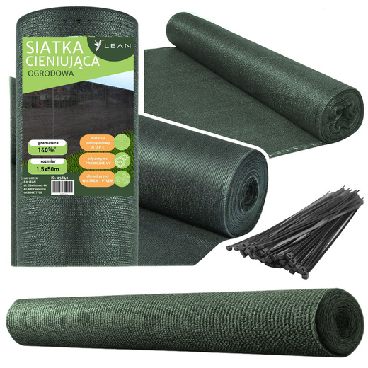 Siatka Cieniująca Na Ogrodzenie Płot Maskująca Zielona 1.5M 50M 140g/m² 