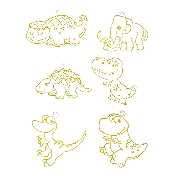 Zestaw Kreatywny DIY Witraże Breloki Dinozaury Pisaki 6 szt.