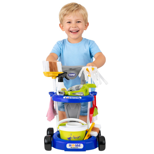 Zestaw Do Sprzątania Dla Dzieci Wózek Odkurzacz Interaktywny Akcesoria 20el